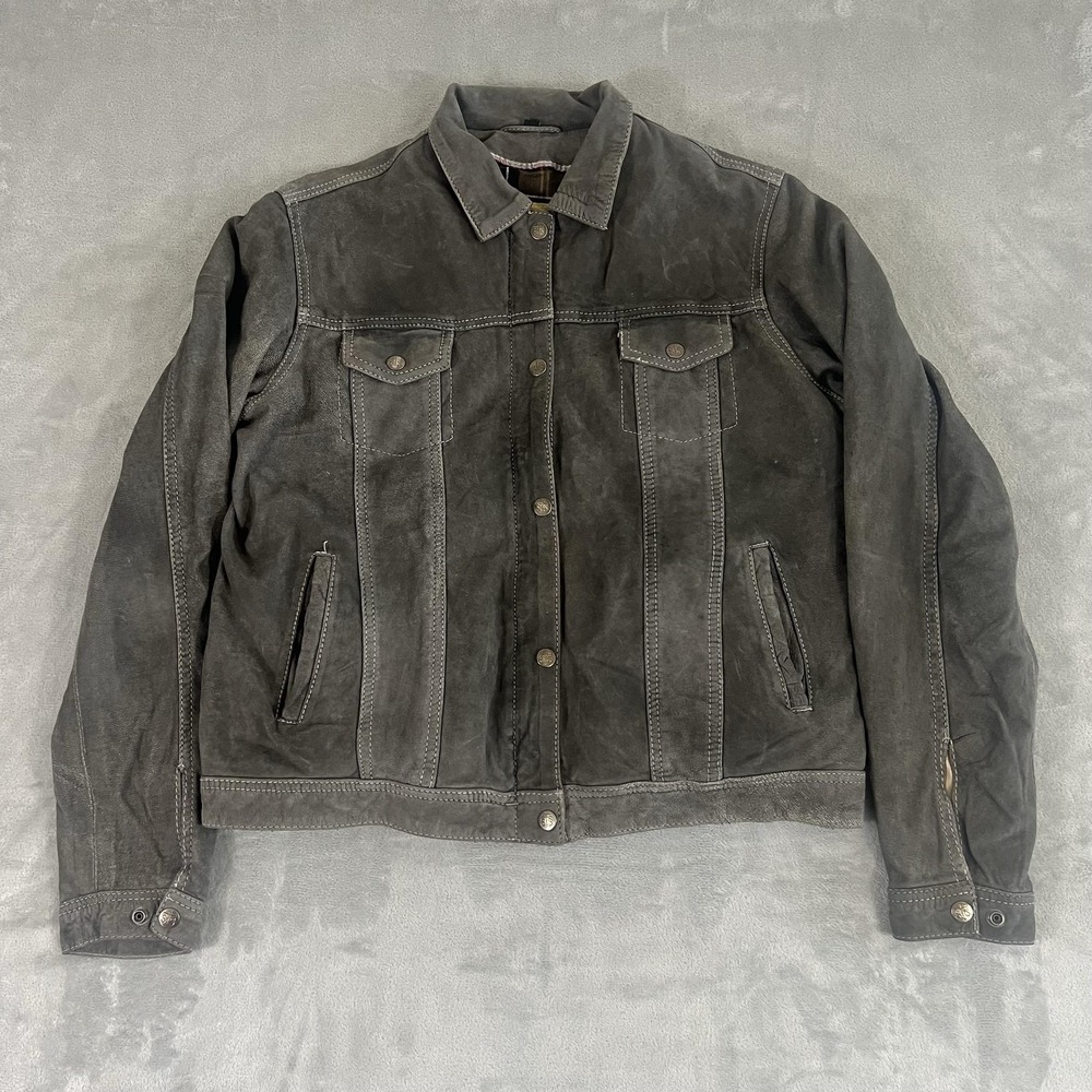 STS Ranchwear Jacket Mens 2XL Gray Leather The Cartwright Western Biker Trucker
